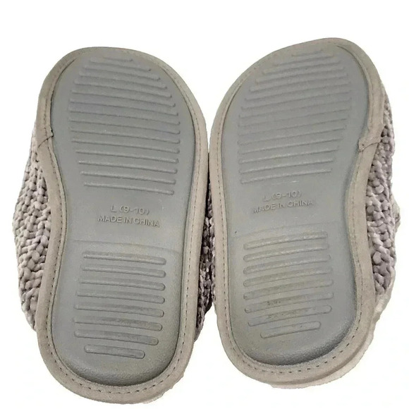 Nestwell Slippers Large 9-10 Women's Gray Chenille Knit Memory Foam - Picture 4 of 4